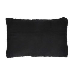 Pomax Coussins | Raw - Coussin - Cuir Recycle / Tissues Recyclees - L 60 X W 40 Cm - Noir