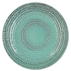 Pomax Vaisselle | Kusama - Assiette Plate - Porcelaine - Dia 26,5 Cm - Aqua