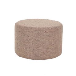 Pomax Poufs | Delilah - Pouf - Polyester - Dia 55 X H 35 Cm - Rose Clair