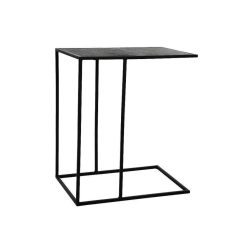 Pomax Tables Basses | Stravo - Table D'Appoint - Metal / Aluminium - L 50 X W 35 X H 55 Cm - Noir