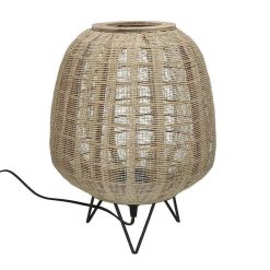 Pomax Lampes De Table | Lokken - Lampe De Table - Bambou - Dia 42 X H 52 Cm - Naturel