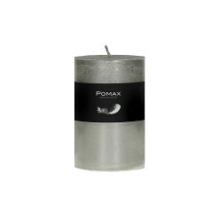 Pomax Bougies | Candle - Bougie - Cire De Paraffine - Dia 7 X H 10 Cm - Argent