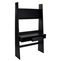 Pomax Etageres | Orlando - Etagere Bureau - Mdf - L 100 X W 45 X H 185 Cm - Noir