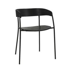 Pomax Chaises | Oscar - Chaise - Contre-Plaque / Metal - L 52 X W 58 X H 71 Cm - Noir