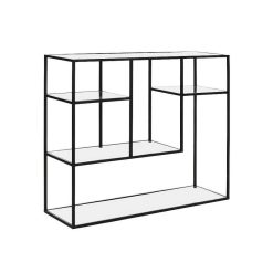 Pomax Etageres | Eszential - Etagere - Metal / Verre - L 100 X W 30 X H 80 Cm - Noir