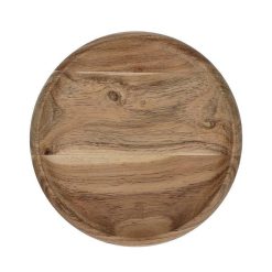 Pomax Saladiers / Plats A Servir | Riga - Plat - Bois D'Acacia - Dia 20 X H 3 Cm - Naturel