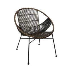 Pomax Canapes | Cappuccino - Chaise Relax - Rotin / Metal - L 70 X W 67 X H 79 Cm - Brun Fonce