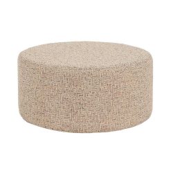 Pomax Poufs | Delilah - Pouf - Polyester - Dia 80 X H 35 Cm - Rose Clair