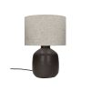 Pomax Lampes De Table | Esme - Lampe De Table - Ceramique / Metal - Dia 33 X H 48 Cm - Brun