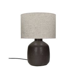 Pomax Lampes De Table | Esme - Lampe De Table - Ceramique / Metal - Dia 33 X H 48 Cm - Brun