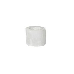 Pomax Photophores / T-Lights | Selena - Photophore - Selenite - Dia 6 X H 5 Cm - Blanc