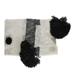 Pomax Plaids | Marrakech - Plaid - Coton - L 170 X W 130 Cm - Noir/Blanc