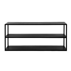 Pomax Etageres Murales | Eszential - Etagere/Table D'Appoint - Metal / Bois - L 120 X W 30 X H 60 Cm - Noir