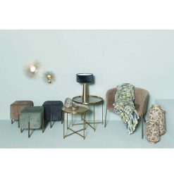 Pomax Canapes | Polka - Chaise Relax - Velours / Metal - L 61,5 X W 71 X H 68 Cm - Bronze