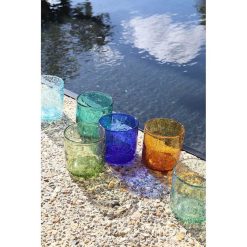 Pomax Verres | Vico - Gobelet - Verre - Dia 8 X H 8,2 Cm - Aqua Fonce