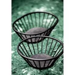 Pomax Saladiers / Plats A Servir | Rail - Bol De Fruits - Metal - Dia 30 X H 20 Cm - Noir