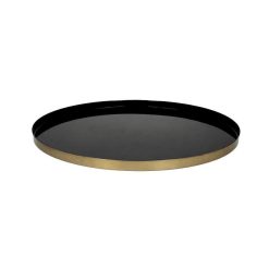 Pomax Concepts Modulaires | Flex - Plateau S- Email - Metal - Dia 45 X H 2 Cm - Noir