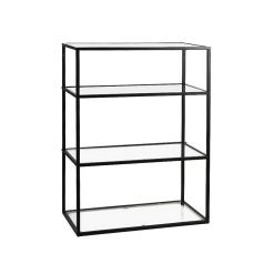 Pomax Etageres | Eszential - Etagere - Metal / Verre - L 60 X W 30 X H 80 Cm - Noir