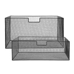 Pomax Concepts Modulaires | Eszential - Set/2 Paniers - Metal - L 55/56 X W 29/30 X H 17,5/27,5 Cm - Noir