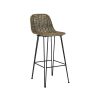 Pomax Chaises De Bar | Luce - Chaise De Bar - Rotin / Metal - L 43 X W 40 X H 91 Cm