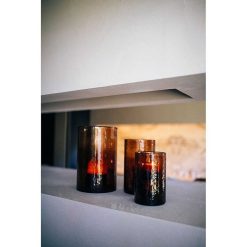 Pomax Photophores / T-Lights | Patti - Photophore - Verre - Dia 15 X H 25,5 Cm - Ambre