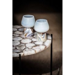 Pomax Concepts Modulaires | Agata - Dessus De Table - Pierre D'Agate - Dia 55 X H 2 Cm - Blanc