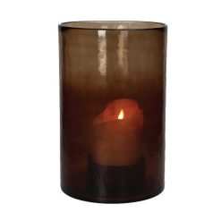 Pomax Photophores / T-Lights | Patti - Photophore - Verre - Dia 20,25 X H 30,5 Cm - Ambre