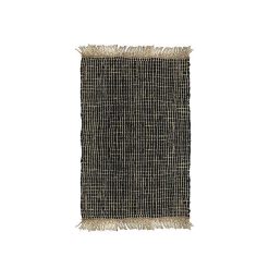 Pomax Tapis | Joot - Tapis - Cuir Recycle / Jute - L 120 X W 180 Cm - Noir