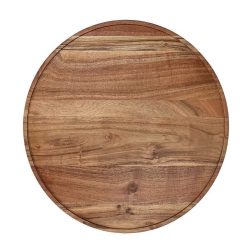 Pomax Plateaux | Manhattan - Plat - Bois D'Acacia - Dia 45 X H 1,8 Cm - Naturel