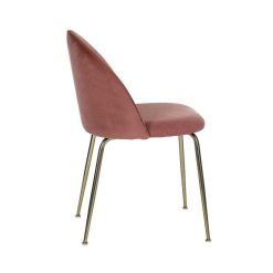 Pomax Chaises | Norah - Chaise - Tissu / Metal - L 47 X W 54 X H 77 Cm - Poudre Rose