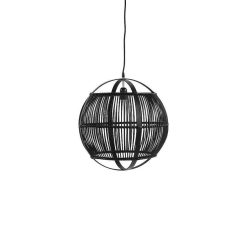 Pomax Suspensions | Mekong - Lampe Suspendue - Bambou - Dia 31 Cm - Noir