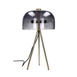 Pomax Lampes De Table | Michael - Lampe De Table - Metal / Verre - Dia 30 X H 53 Cm - Fume