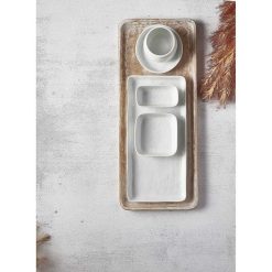 Pomax Vaisselle | Porcelino Square - Assiette A Pain - Porcelaine - Dia 9,5 X H 1,6 Cm - Blanc