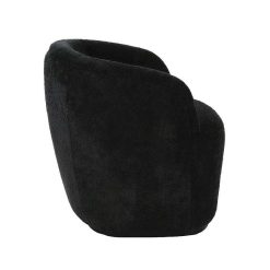 Pomax Canapes | Porterville - Canape 1 Place - Boucle / Contre-Plaque - L 74 X W 71,5 X H 72 Cm - Noir