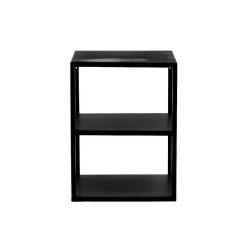 Pomax Etageres Murales | Eszential - Etagere/Table D'Appoint - Metal / Bois - L 30 X W 30 X H 40 Cm - Noir