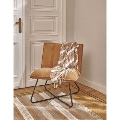 Pomax Canapes | Forrest - Chaise Relax - Polyester / Metal - L 66 X W 68 X H 77 Cm - Camel