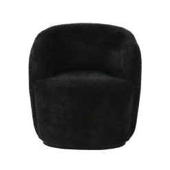 Pomax Canapes | Porterville - Canape 1 Place - Boucle / Contre-Plaque - L 74 X W 71,5 X H 72 Cm - Noir