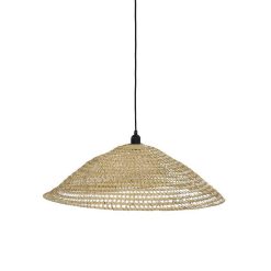 Pomax Suspensions | Uzes - Lampe Suspendue - Rotin / Metal - Dia 70 X H 20 Cm - Naturel