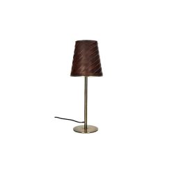 Pomax Lampes De Table | Cinette - Lampe De Table - Metal / Cuir - Dia 19 X H 51 Cm - Chocolat