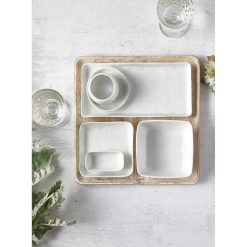 Pomax Vaisselle | Porcelino Square - Assiette Aperitif - Porcelaine - L 12 X W 12 X H 1,6 Cm - Blanc