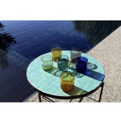 Pomax Concepts Modulaires | Zellix - Dessus De Table - Zelliges Marocaines - Dia 55 X H 2 Cm - Aqua