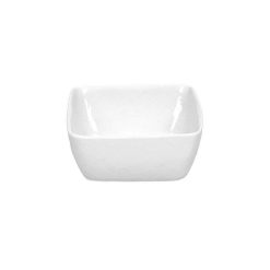 Pomax Vaisselle | Porcelino Square - Bol - Porcelaine - L 12 X W 12 X H 4,5 Cm - Blanc