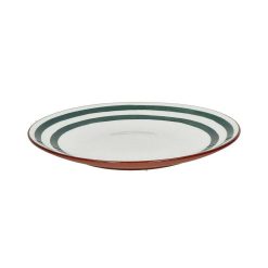 Pomax Vaisselle | Mykonos - Assiette Plate - Porcelaine - Dia 27 X H 2,5 Cm - Vert