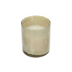 Pomax Bougies | Firenze - Bougie 3 Meches - Cire De Paraffine / Verre - Dia 12,5 X H 14 Cm - Beige