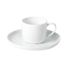 Pomax Vaisselle | Porcelino White - Tasse & Soucoupe - Porcelaine - Dia 14 X H 6 Cm