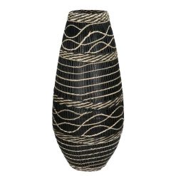 Pomax Vases | Zazou - Vase - Bambou / Jonc De Mer - Dia 23 X H 50 Cm - Naturel/Noir