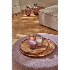 Pomax Plateaux | Manhattan - Plat - Bois D'Acacia - Dia 45 X H 1,8 Cm - Naturel