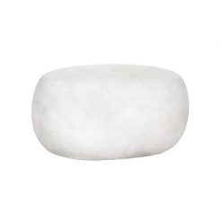 Pomax Poufs | Pebble - Tabouret D'Exterieur - Fibre D'Argile - L 60 X W 43 X H 31 Cm - Blanc