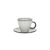 Pomax Vaisselle | Basil - Tasse A Expresso & Soucoupe - Porcelaine - Dia 7 X H 6 Cm - Blanc