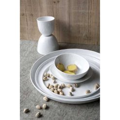 Pomax Vaisselle | Porcelino White - Assiette A Pain - Ovale - Porcelaine - L 16 X W 13 X H 1 Cm - Blanc